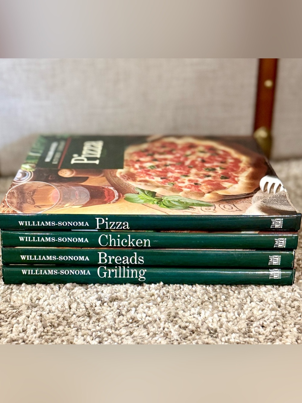 Williams Sonoma Green Cookbook Set - Pizza, Chicken, Breads, Grilling